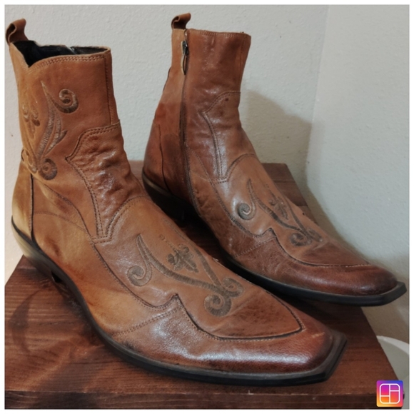 Aldo Embroidered Western Cowboy Ankle Boots Size 41 - Picture 3 of 7